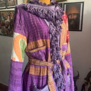 Pardessus Kantha Modèle Hipe love violette