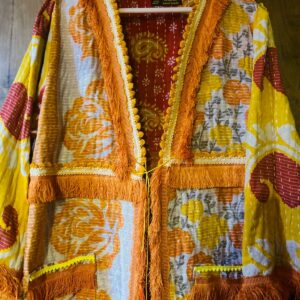 Pardessus Kantha Modèle yellow sky